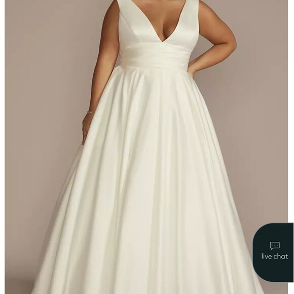 David's Bridal Dresses & Skirts - David's Bridal Collection  Cummerbund Satin Ball Gown Wedding Dress STYLE # V384